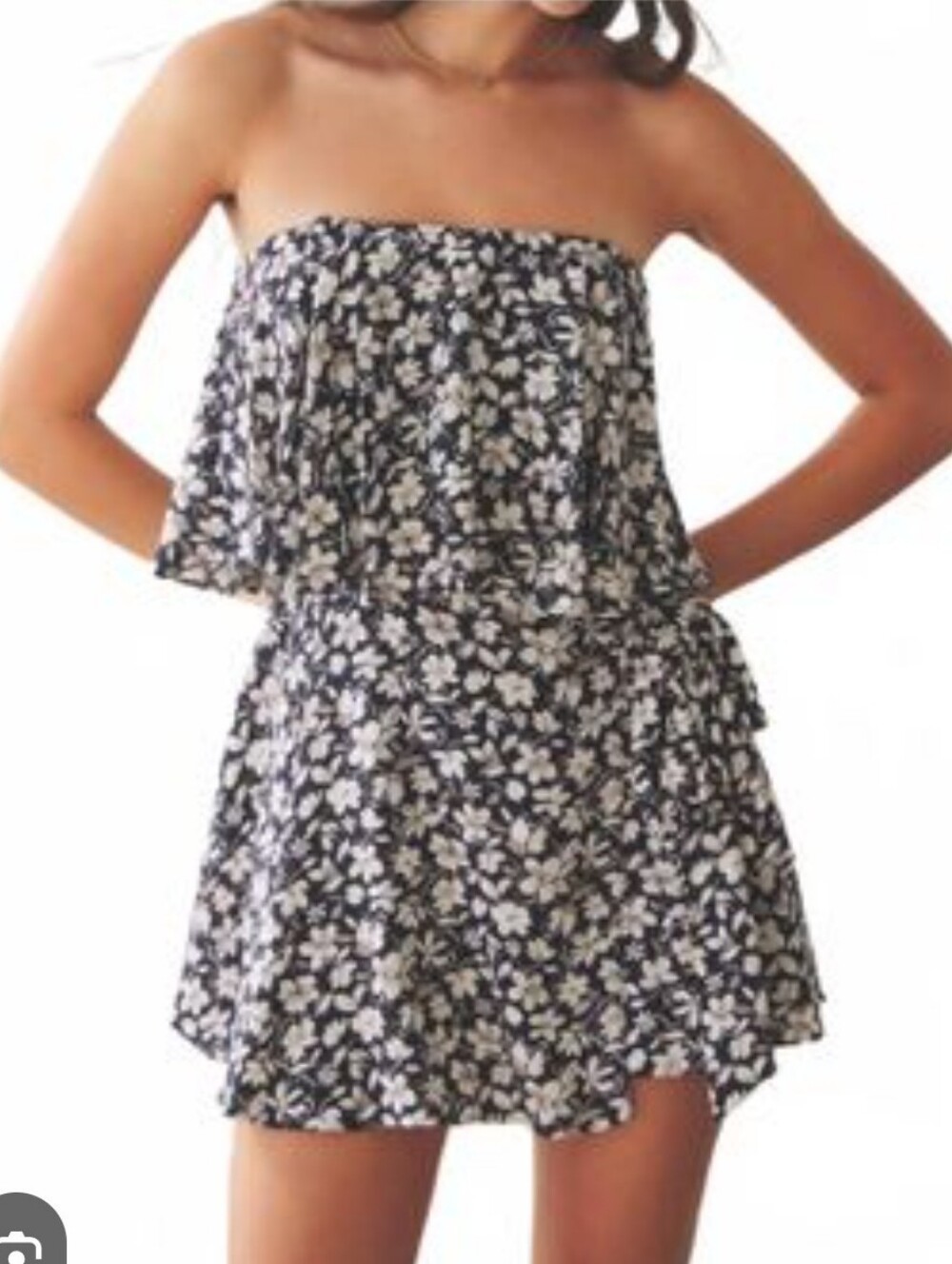 Mustard Seed Peach Floral Ruffle Skort